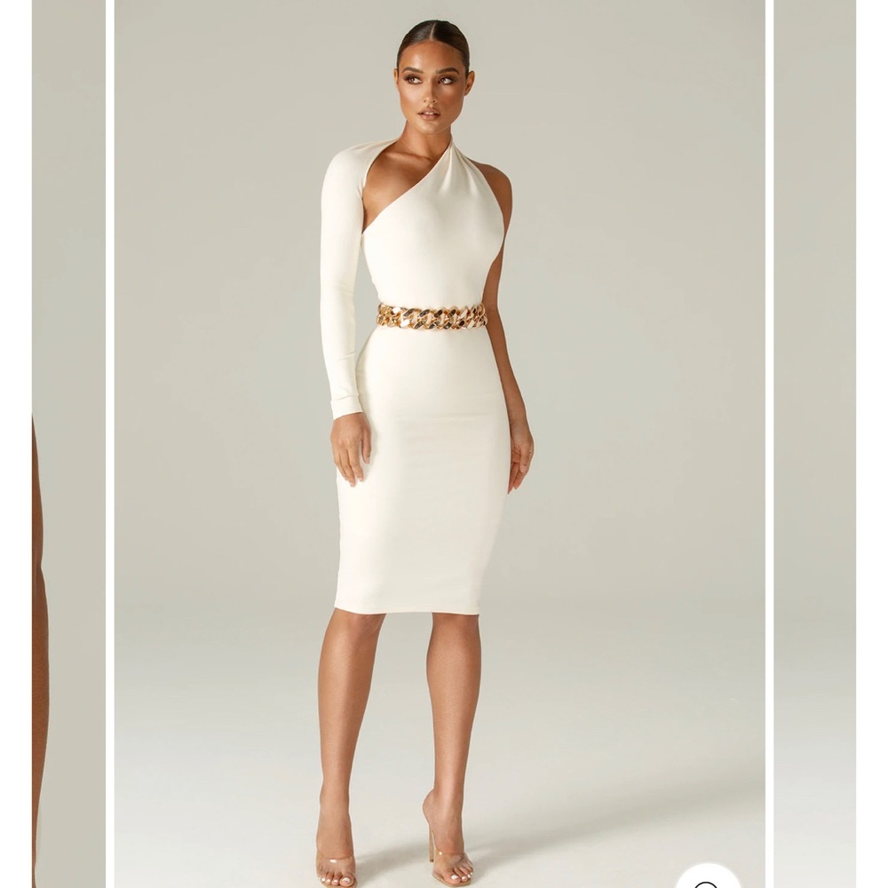 Alieva Dashs Modern Midi Dress (OFF WHITE) size XS